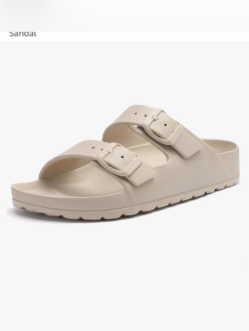 Cream Double-Buckle Slide Women’s Sandals. NWT